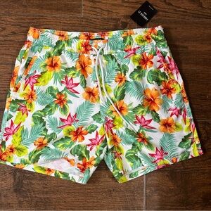 Forever 21 Floral Print Swim Trunks